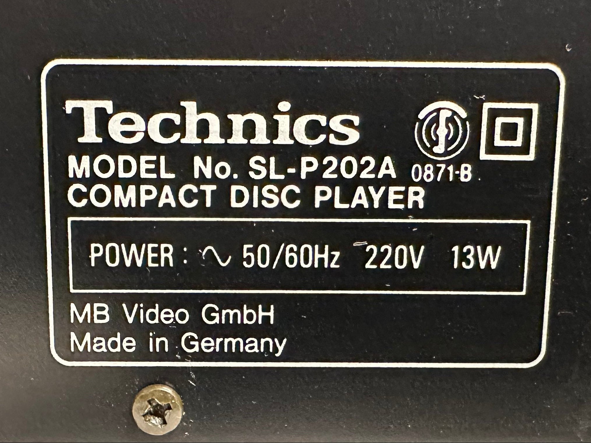 Technics SL-P202A CD-Player | Made in Germany | Sehr guter Zustand