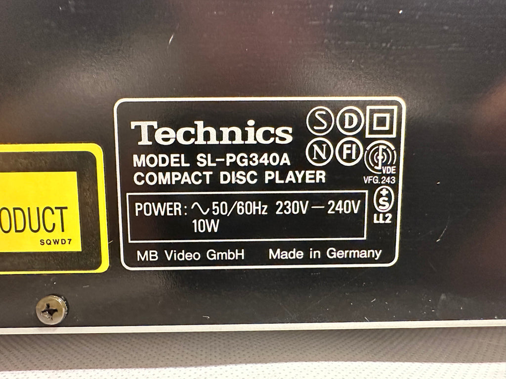 Technics SL-PG340A CD-Player | Made in Germany | Sehr guter Zustand