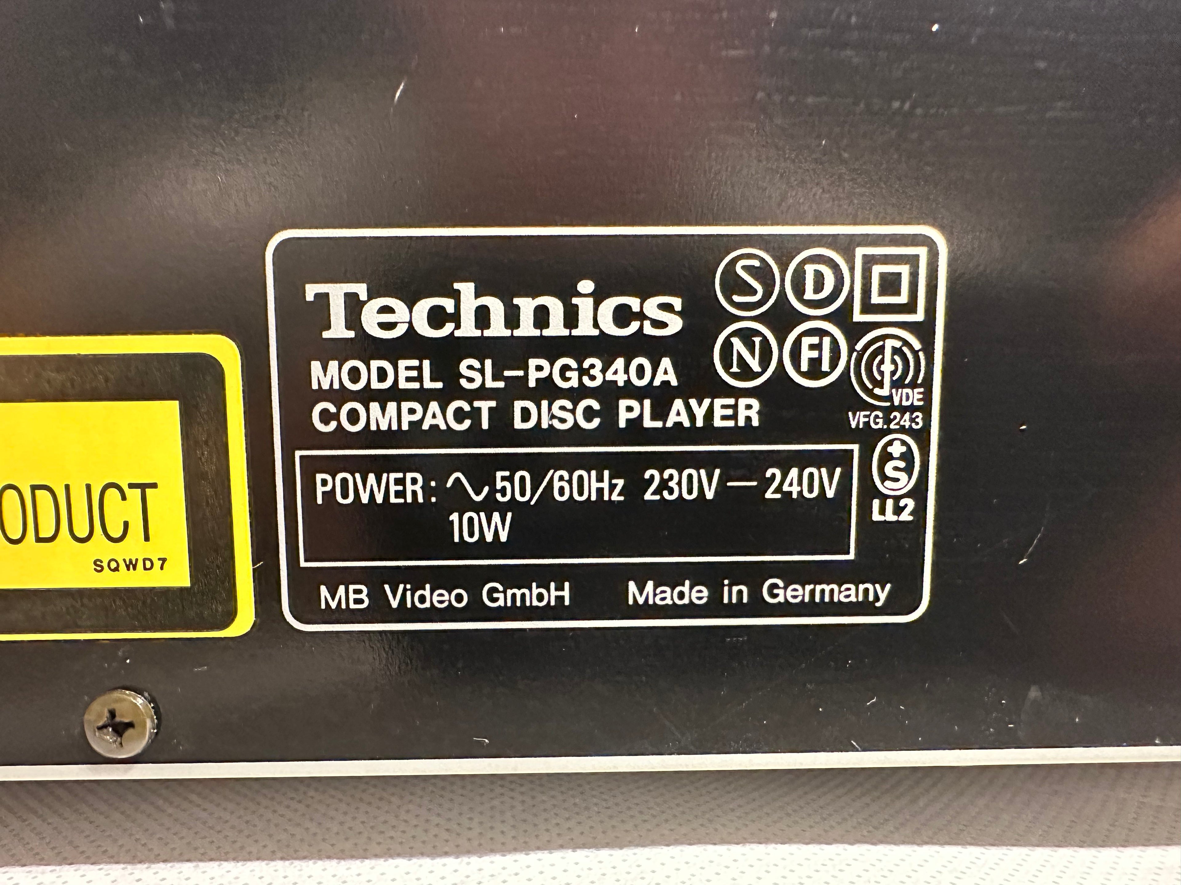 Technics SL-PG340A CD-Player | Made in Germany | Sehr guter Zustand