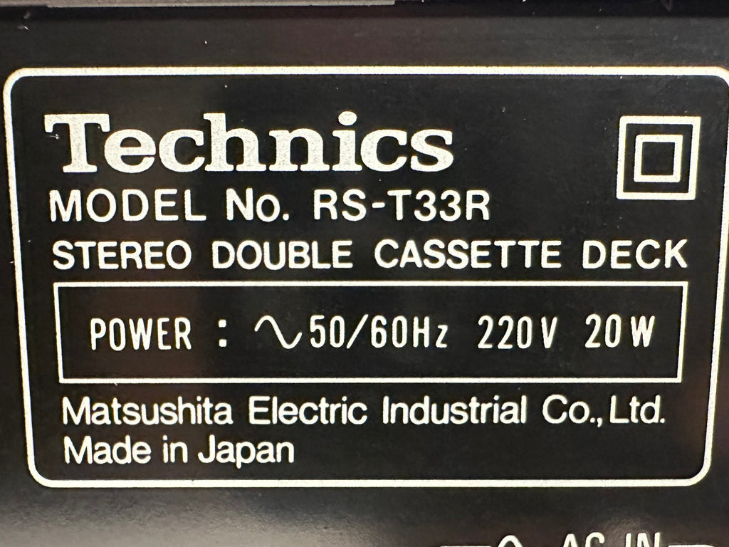 Technics RS-T33R Doppel-Kassettendeck | Auto-Reverse | Guter Zustand