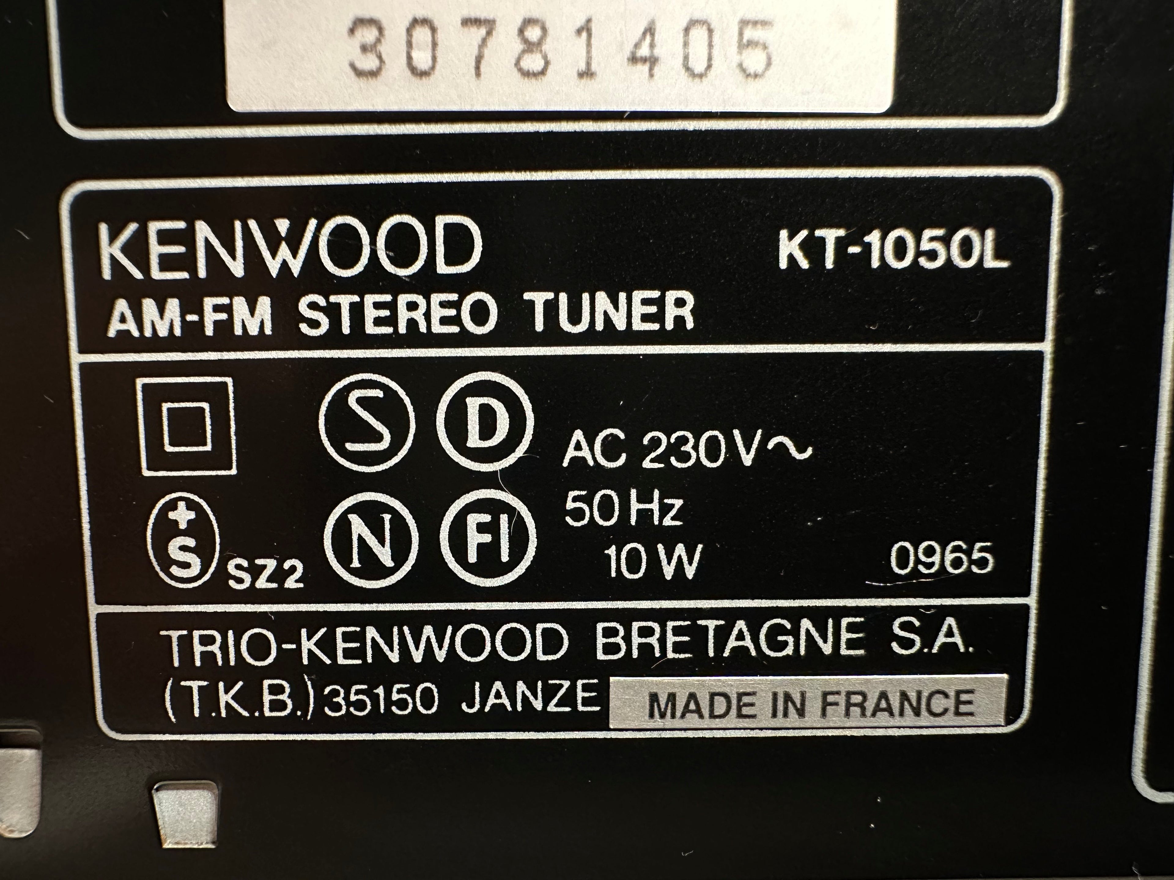 Kenwood KT-1050L AM-FM Stereo Tuner | Gut